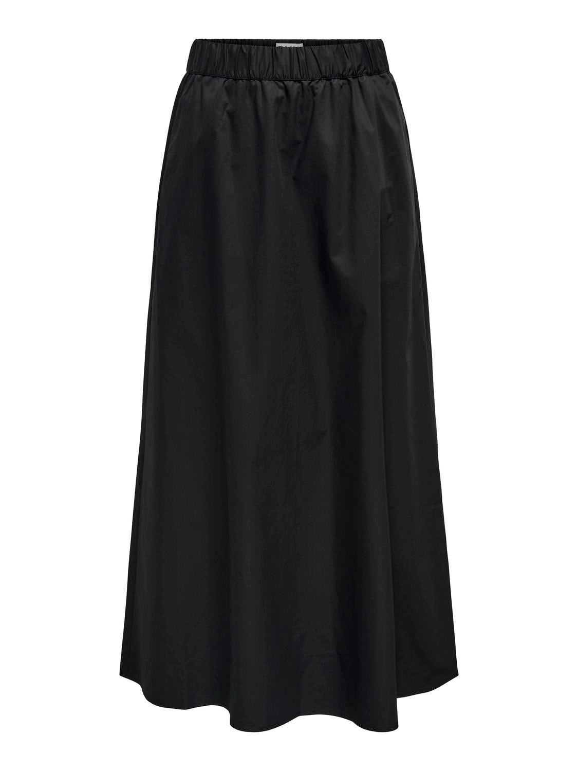ONLY High waist Long skirt -Black - 15327600