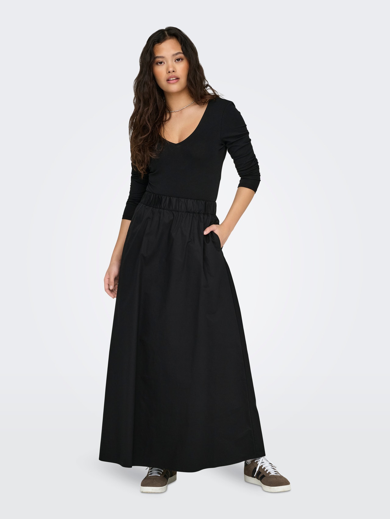 ONLY High waist Lange rok -Black - 15327600