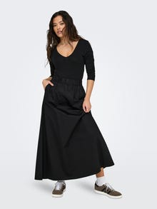 ONLY High waist Long skirt -Black - 15327600