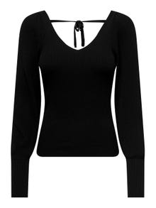 ONLY Knitted v-neck top -Black - 15327671