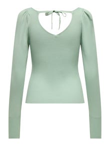 ONLY Krój regularny Dekolt w serek Sweter -Aqua Gray - 15327671