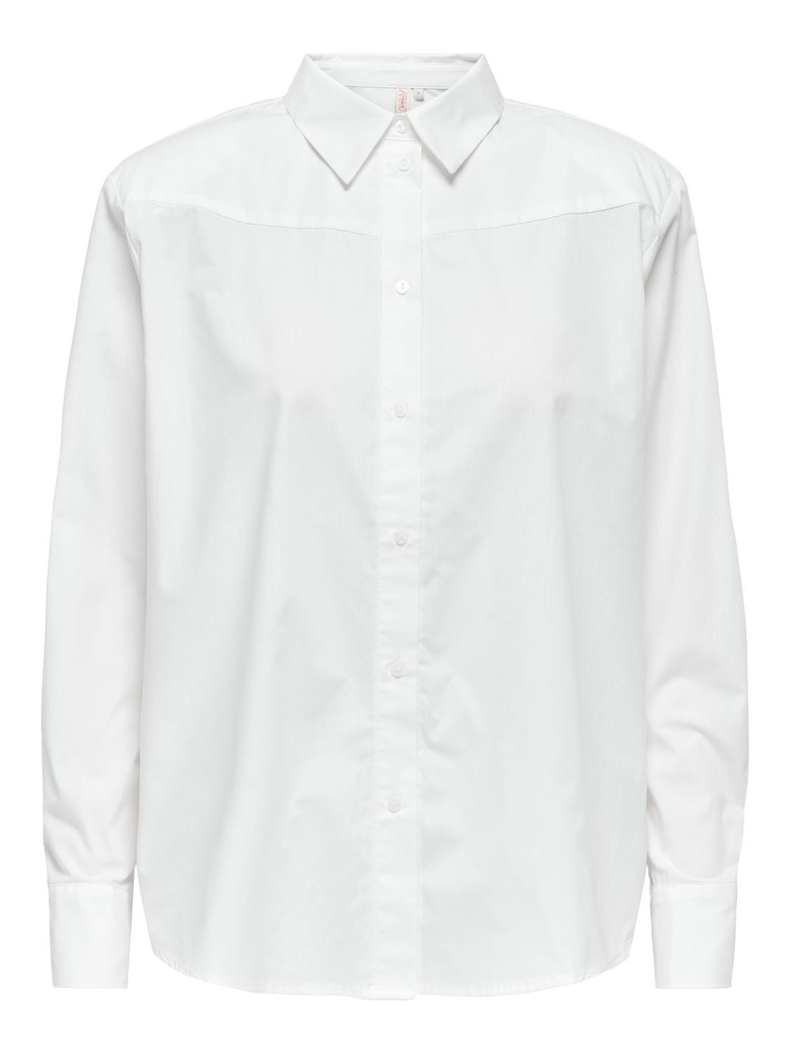ONLY Camisas Corte relaxed Cuello de camisa Puños abotonados -White - 15327687
