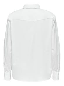 ONLY Camisas Corte relaxed Cuello de camisa Puños abotonados -White - 15327687