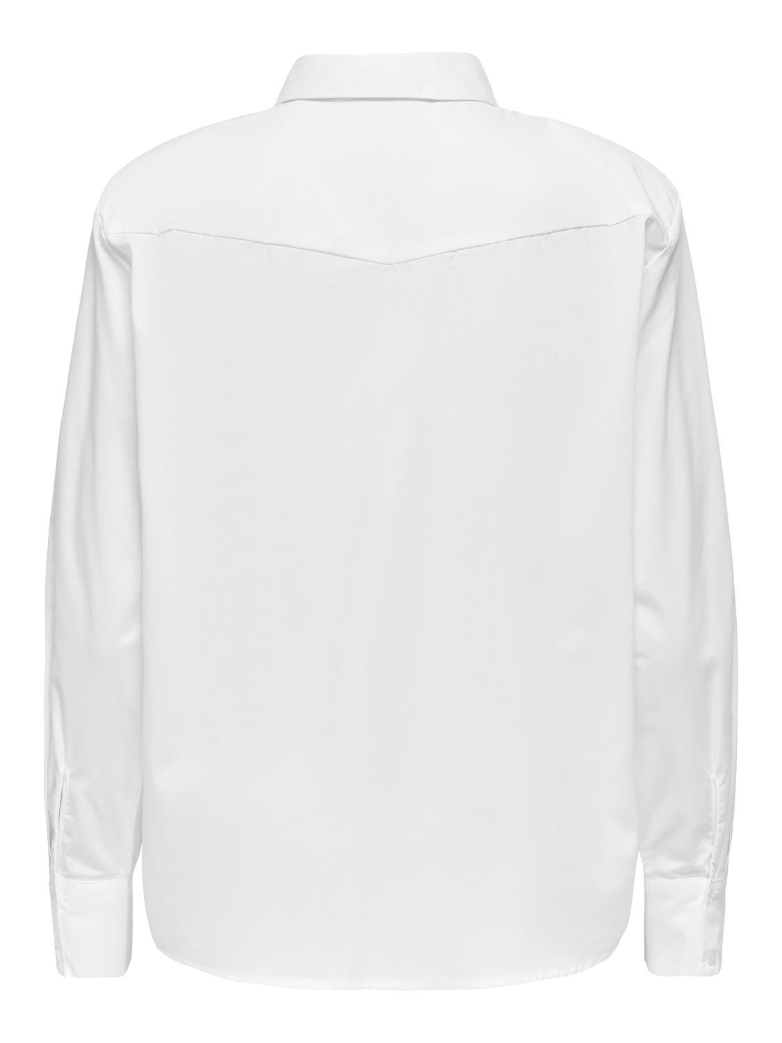 ONLY Relaxed Fit Skjortekrage Mansjettknapper Skjorte -White - 15327687