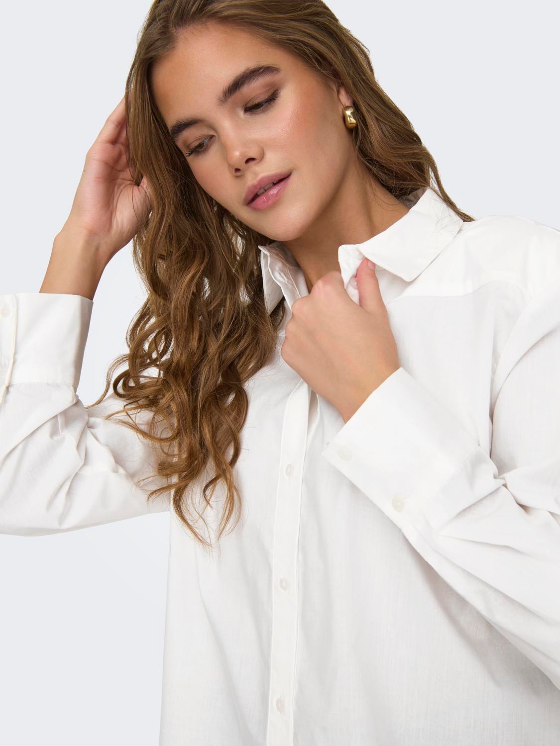ONLY Chemises Relaxed Fit Col chemise Poignets boutonnés -White - 15327687