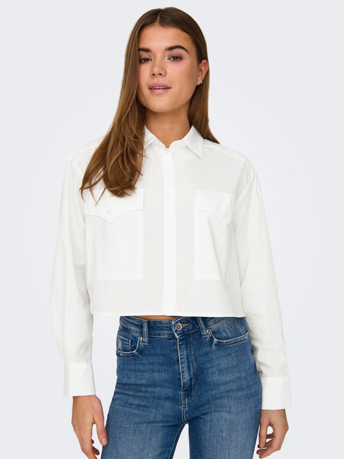 ONLY Camisas Corte regular Cuello de camisa Puños abotonados -White - 15327688