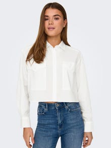 ONLY Normal passform Skjortkrage Manschetter med knappar Skjorta -White - 15327688