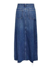 ONLY High waist Lange rok -Medium Blue Denim - 15327696