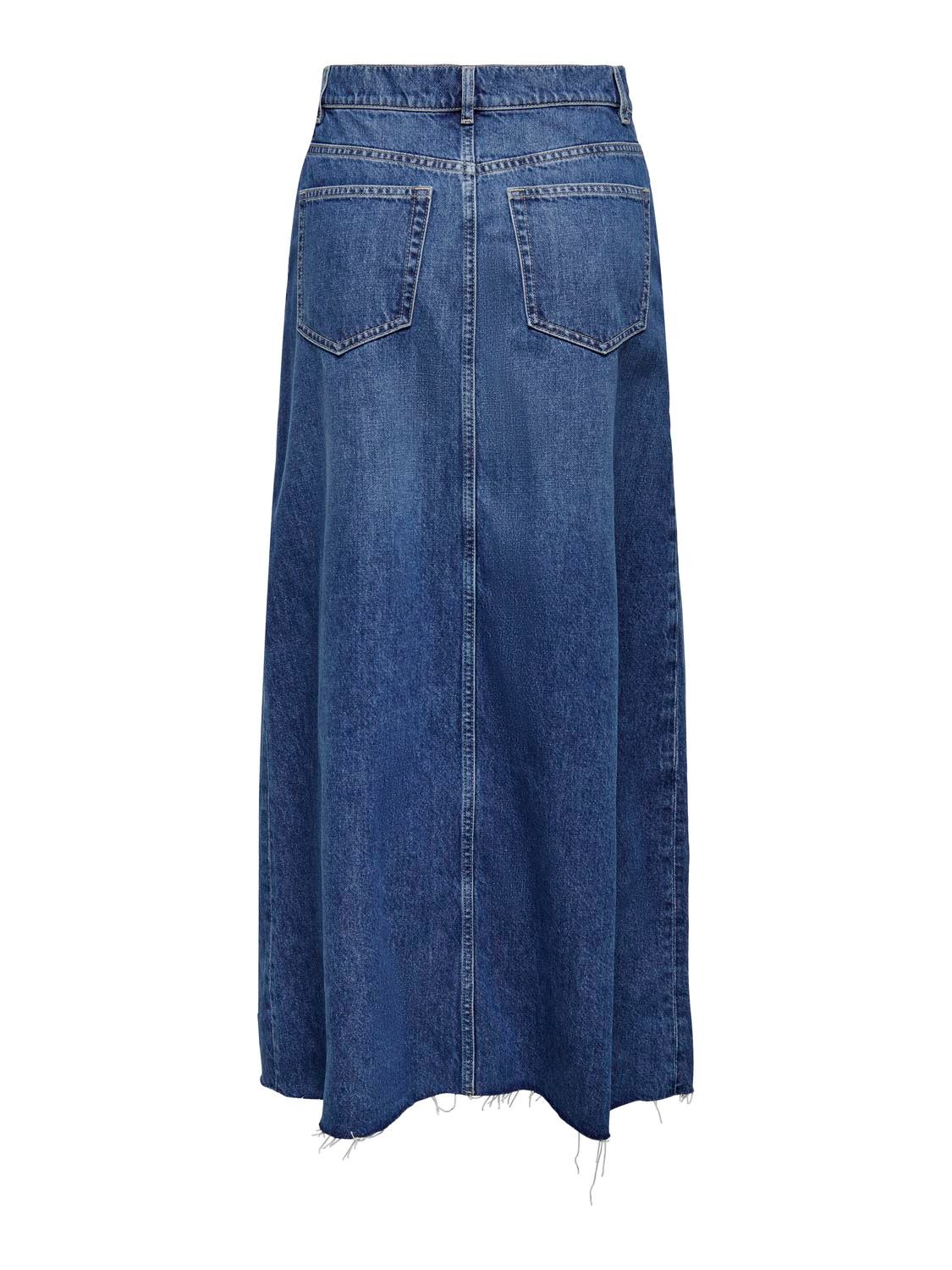 ONLY High waist Long skirt -Medium Blue Denim - 15327696