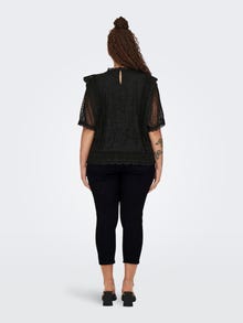 ONLY Lace o-neck top -Black - 15327764