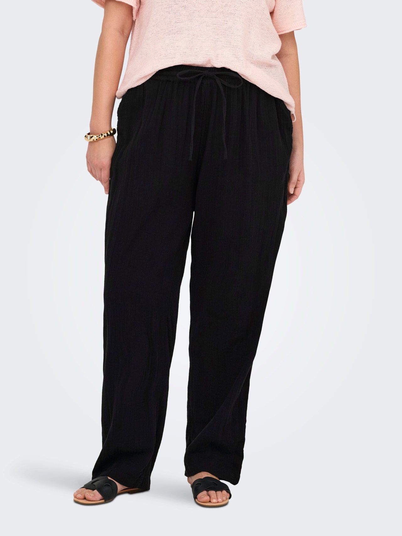 ONLY Udobnost pristaje KRIVULJA Hlače -Black - 15327807