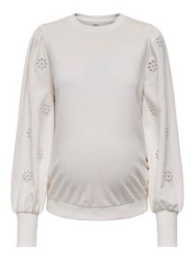 ONLY Sweat-shirts Regular Fit Col rond Grossesse -Cloud Dancer - 15327820