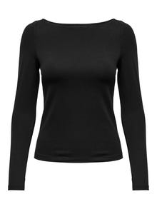 ONLY Tavapärane lõige Ümmargune kaelus Top -Black - 15327890
