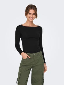 ONLY Tavapärane lõige Ümmargune kaelus Top -Black - 15327890