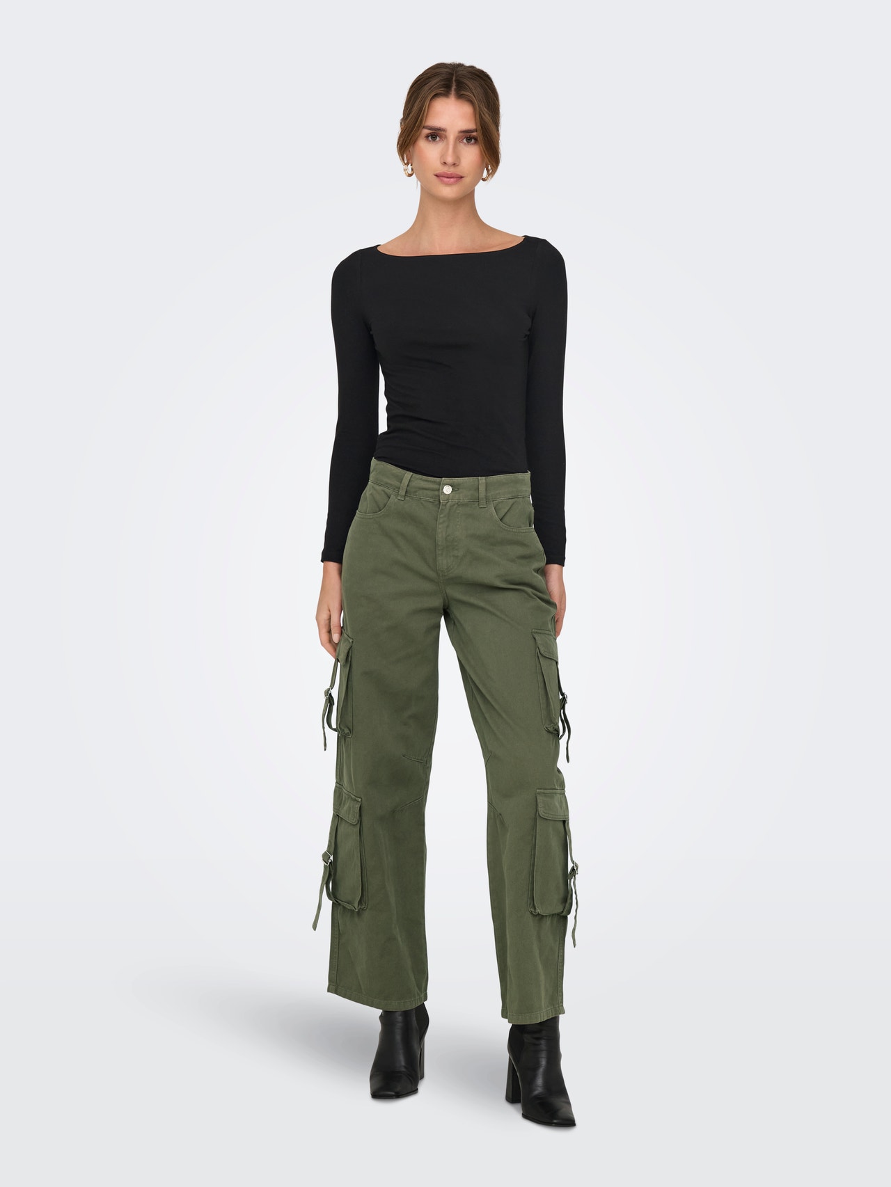 ONLY Tavapärane lõige Ümmargune kaelus Top -Black - 15327890