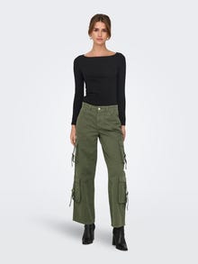 ONLY Tavapärane lõige Ümmargune kaelus Top -Black - 15327890