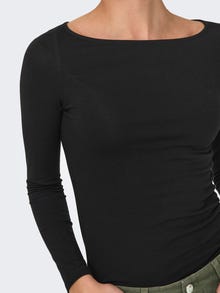 ONLY Tavapärane lõige Ümmargune kaelus Top -Black - 15327890