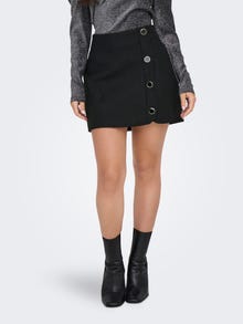 ONLY Kõrge vöökoht Lühike seelik -Black - 15327992