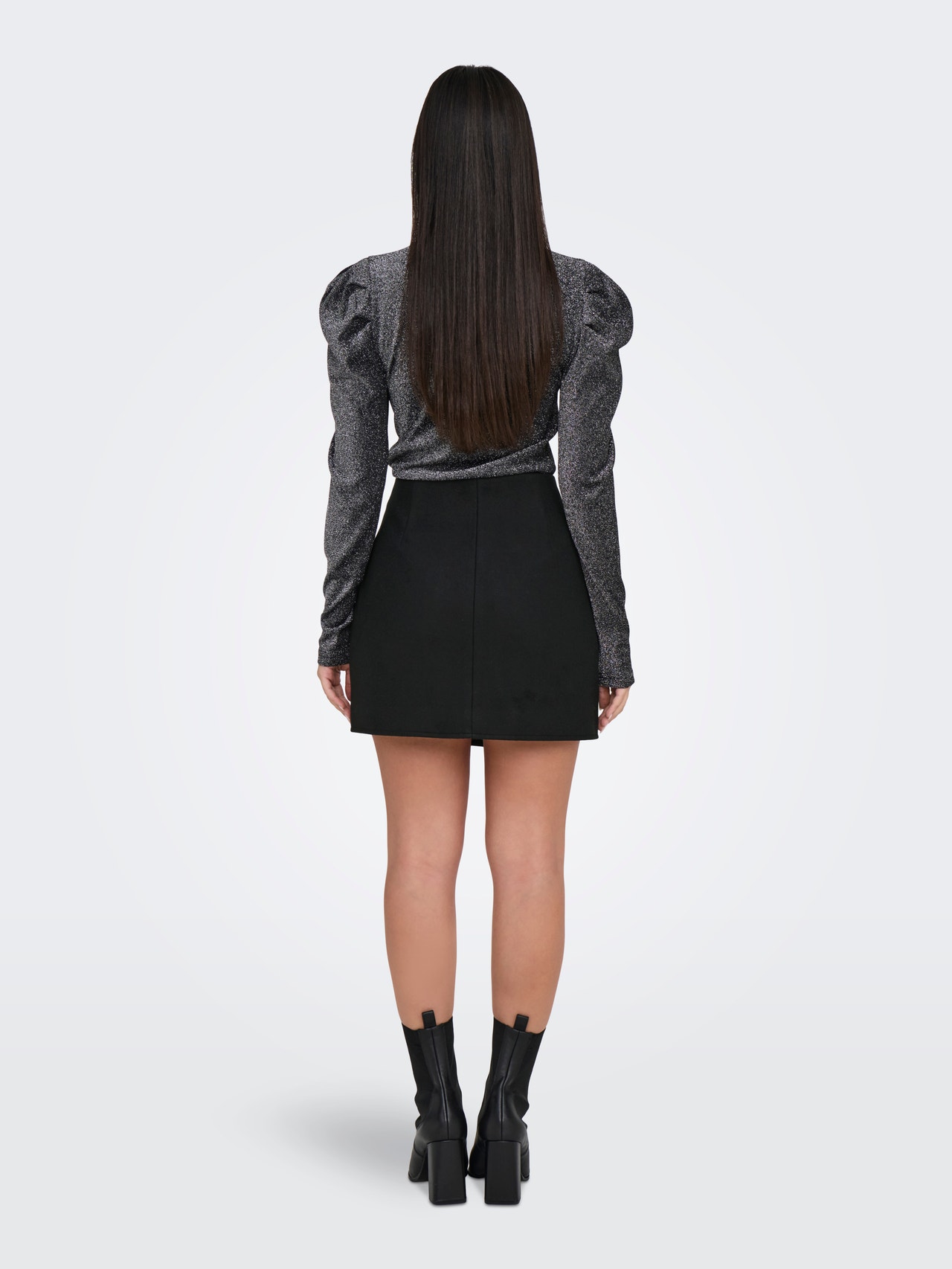 ONLY Kõrge vöökoht Lühike seelik -Black - 15327992