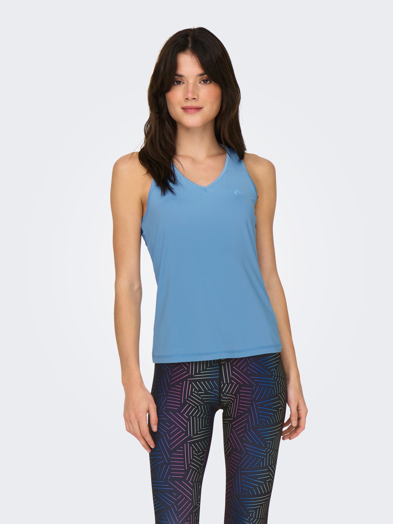 ONLY Training top with v-neck -Blissful Blue - 15328022