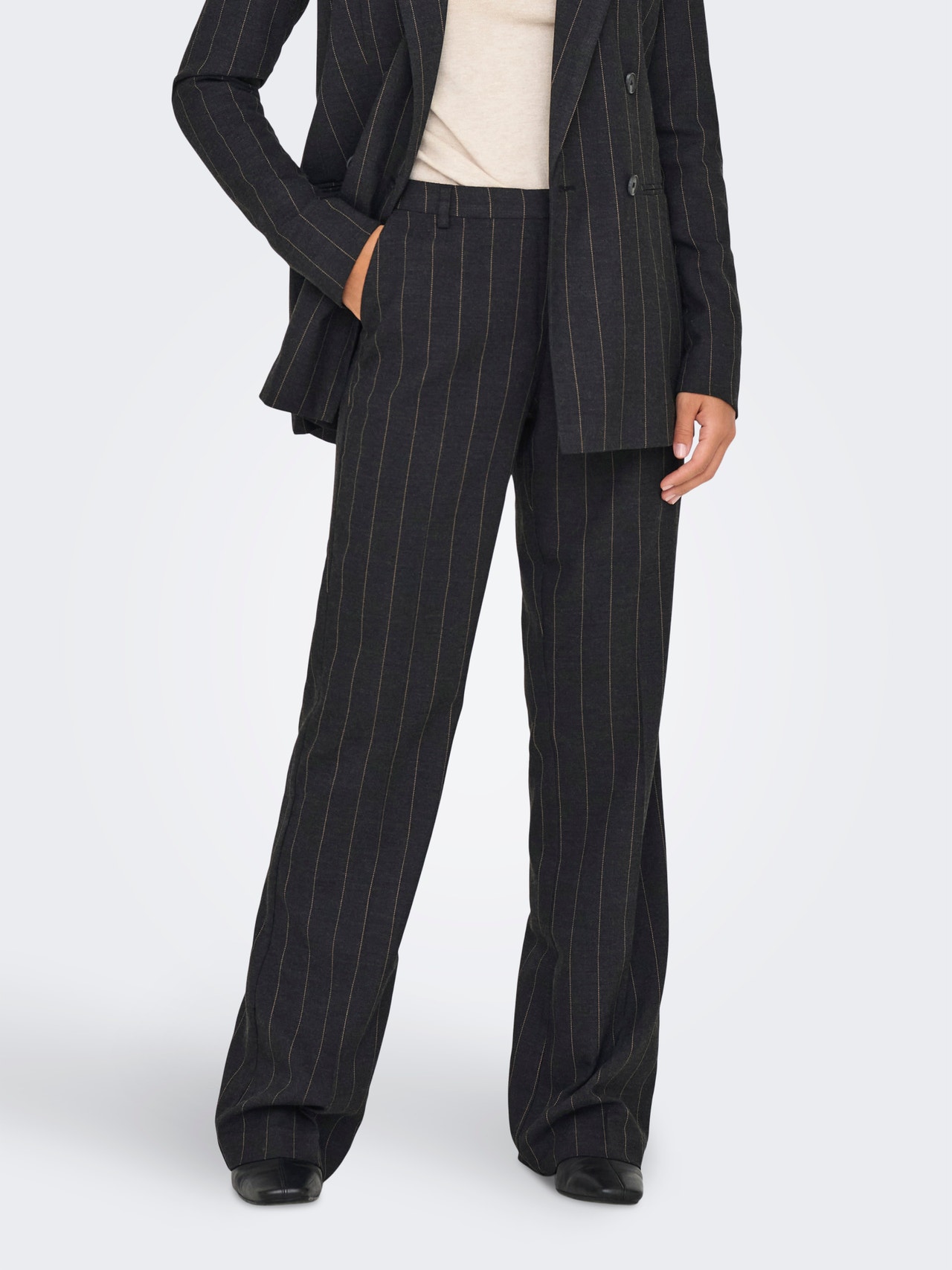 ONLY ONLMARLEY Flared Fit Tailored trousers -Dark Grey Melange - 15328077