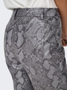 ONLY ONLAZULA Straight Fit Synthetic leather trousers -Grey - 15328138