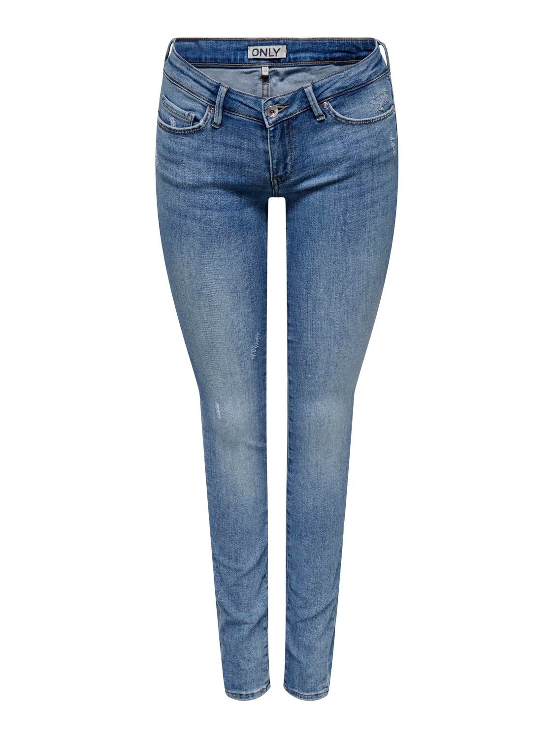 ONLY Jeans Skinny Fit Taille extra basse -Light Blue Denim - 15328175