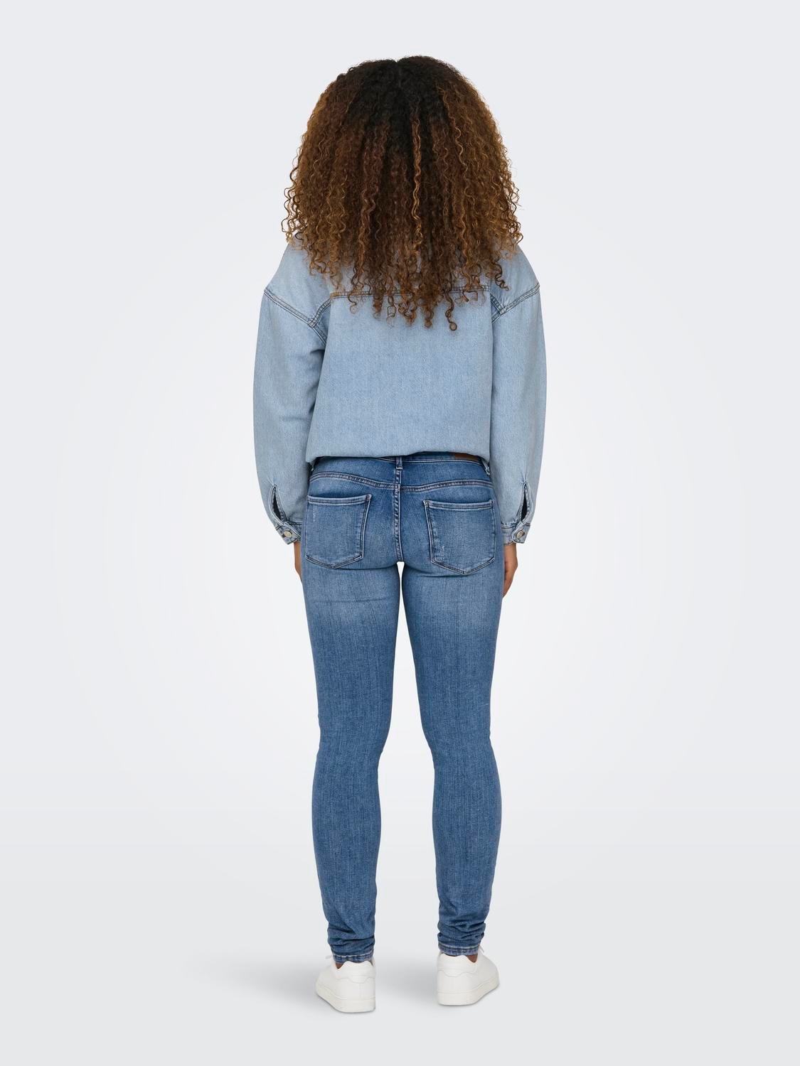 ONLY Jeans Skinny Fit Taille extra basse -Light Blue Denim - 15328175