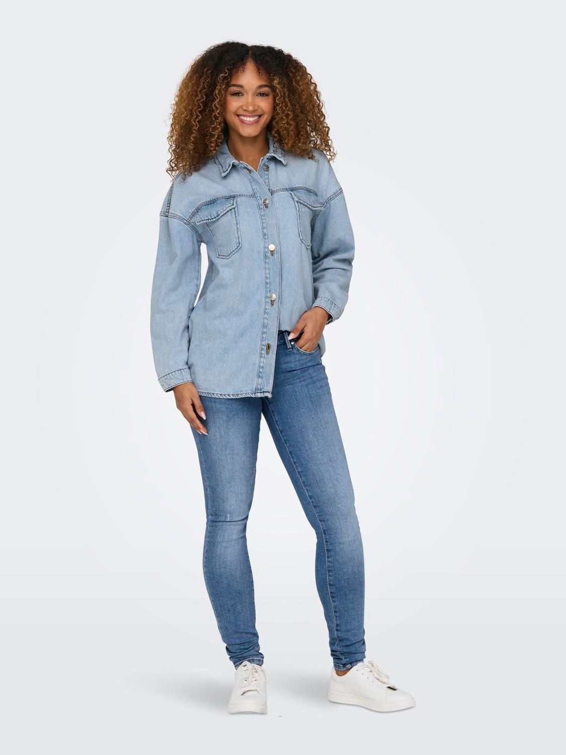 ONLY Jeans Skinny Fit Taille extra basse -Light Blue Denim - 15328175