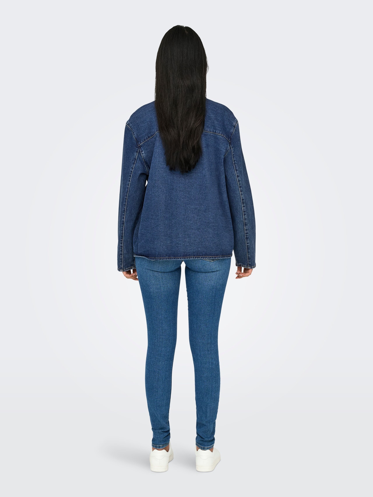 ONLY Spread-krage Jeansjacka -Dark Blue Denim - 15328253