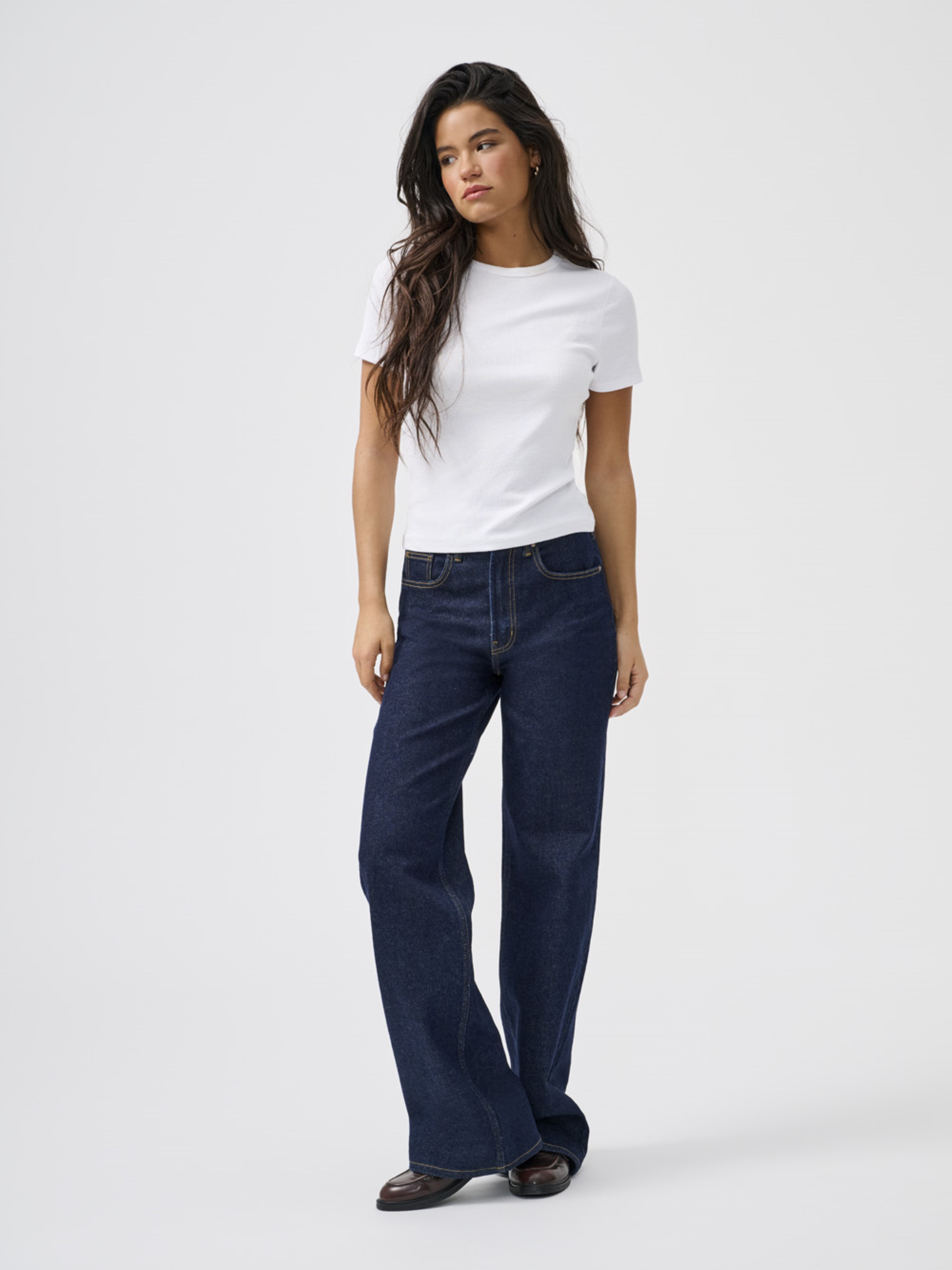 Onljuicy Hohe Taille Weiter Beinschnitt Jeans