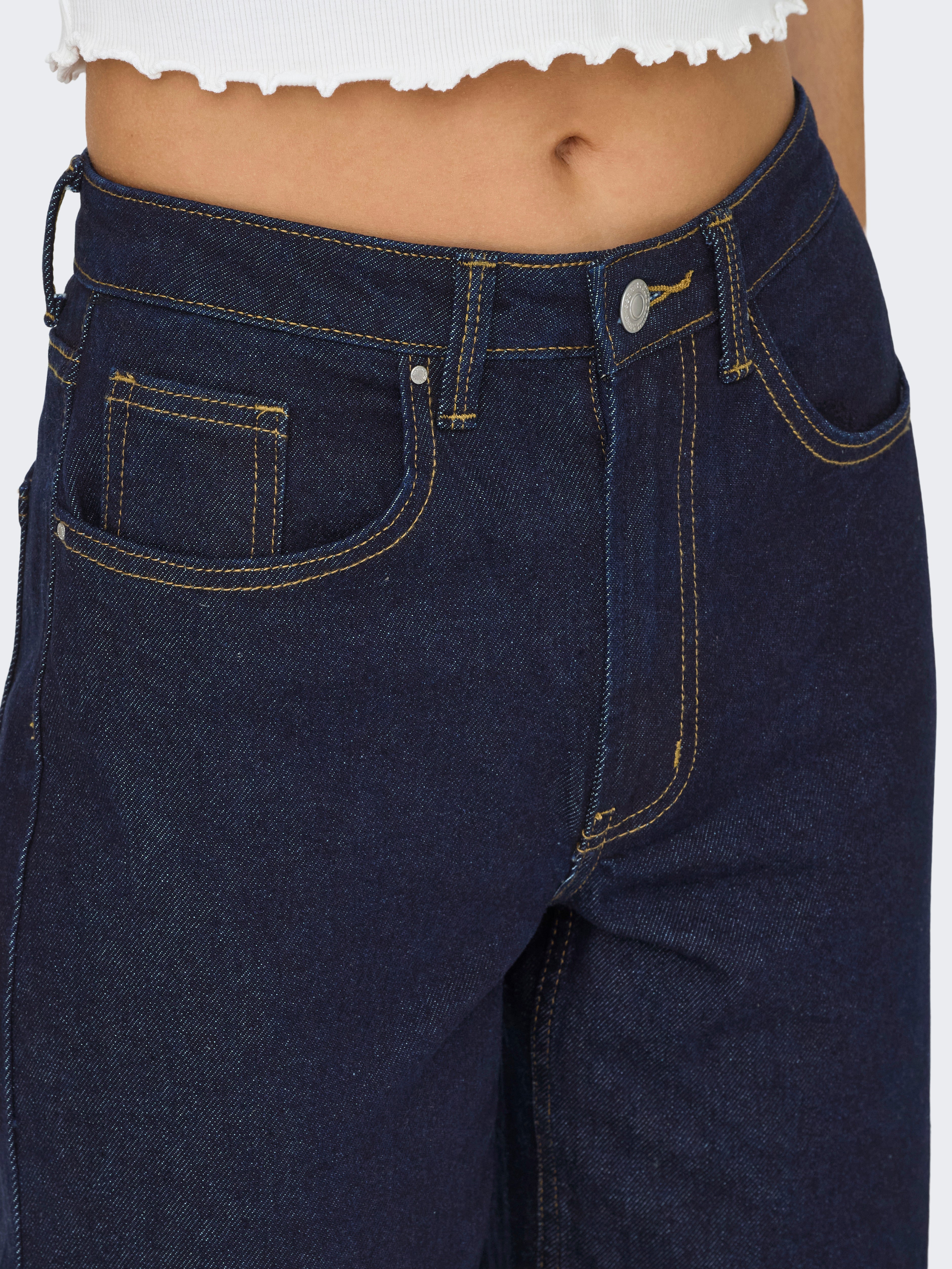 Thumbnail - Onljuicy Hohe Taille Weiter Beinschnitt Jeans