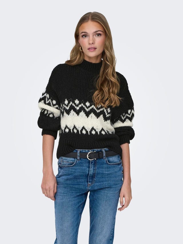 ONLY Knit Fit High neck Ribbed cuffs Pullover - 15328582
