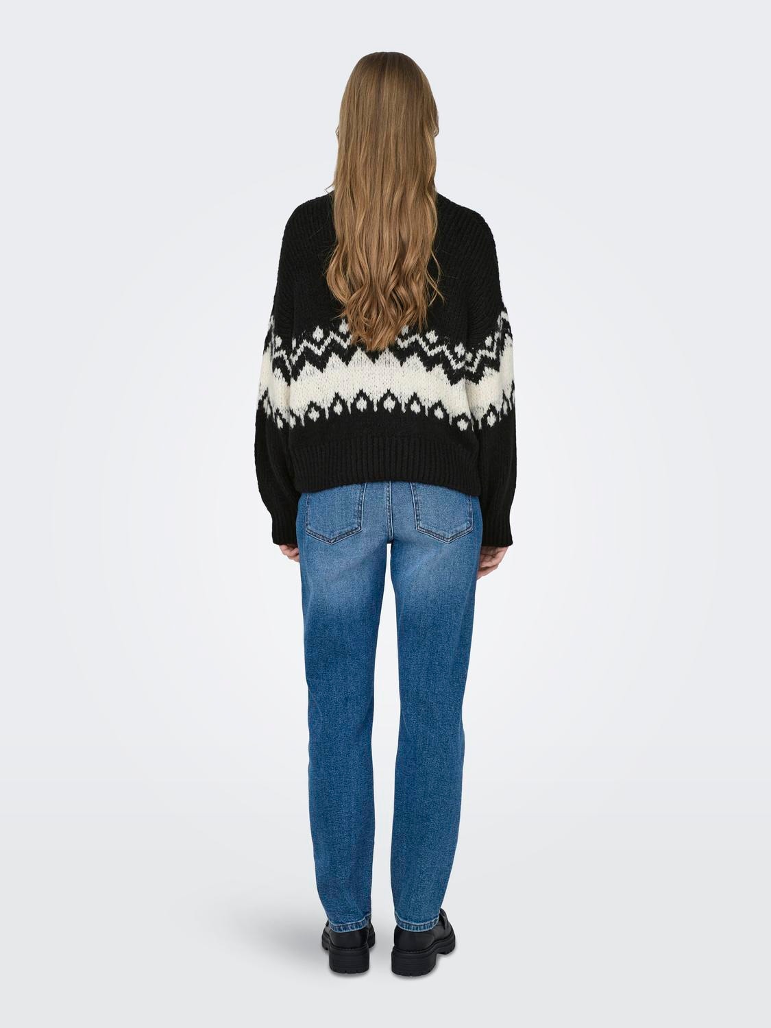 ONLY Knitted pullover with high neck -Black - 15328582