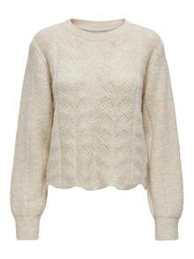 ONLY O-neck knit pullover -Birch - 15328600