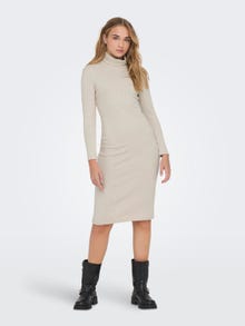 ONLY Robe midi Regular Fit Col tortue -Pumice Stone - 15328702