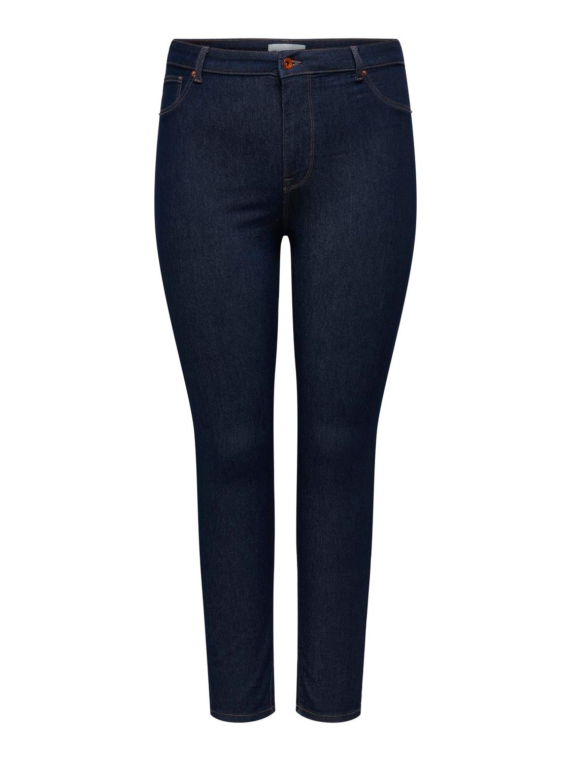 ONLY Skinny Fit Høy midje Jeans -Dark Blue Denim - 15328716
