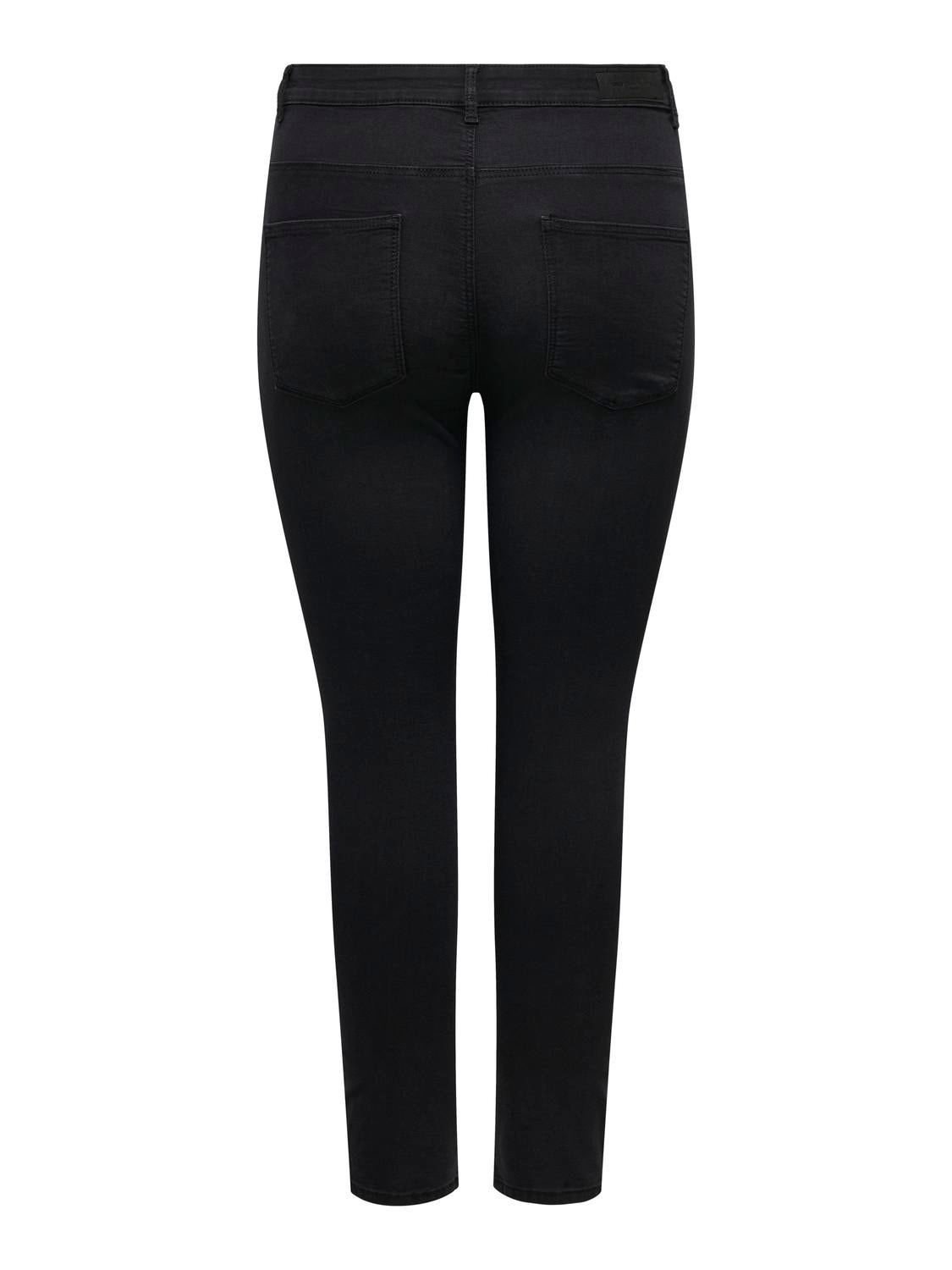 ONLY Skinny Fit High waist Jeans -Washed Black - 15328716