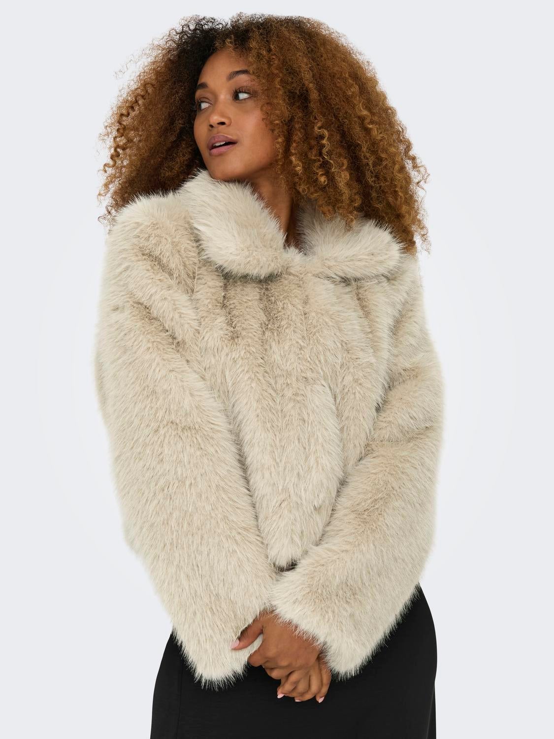 Short grey shop fur jacket