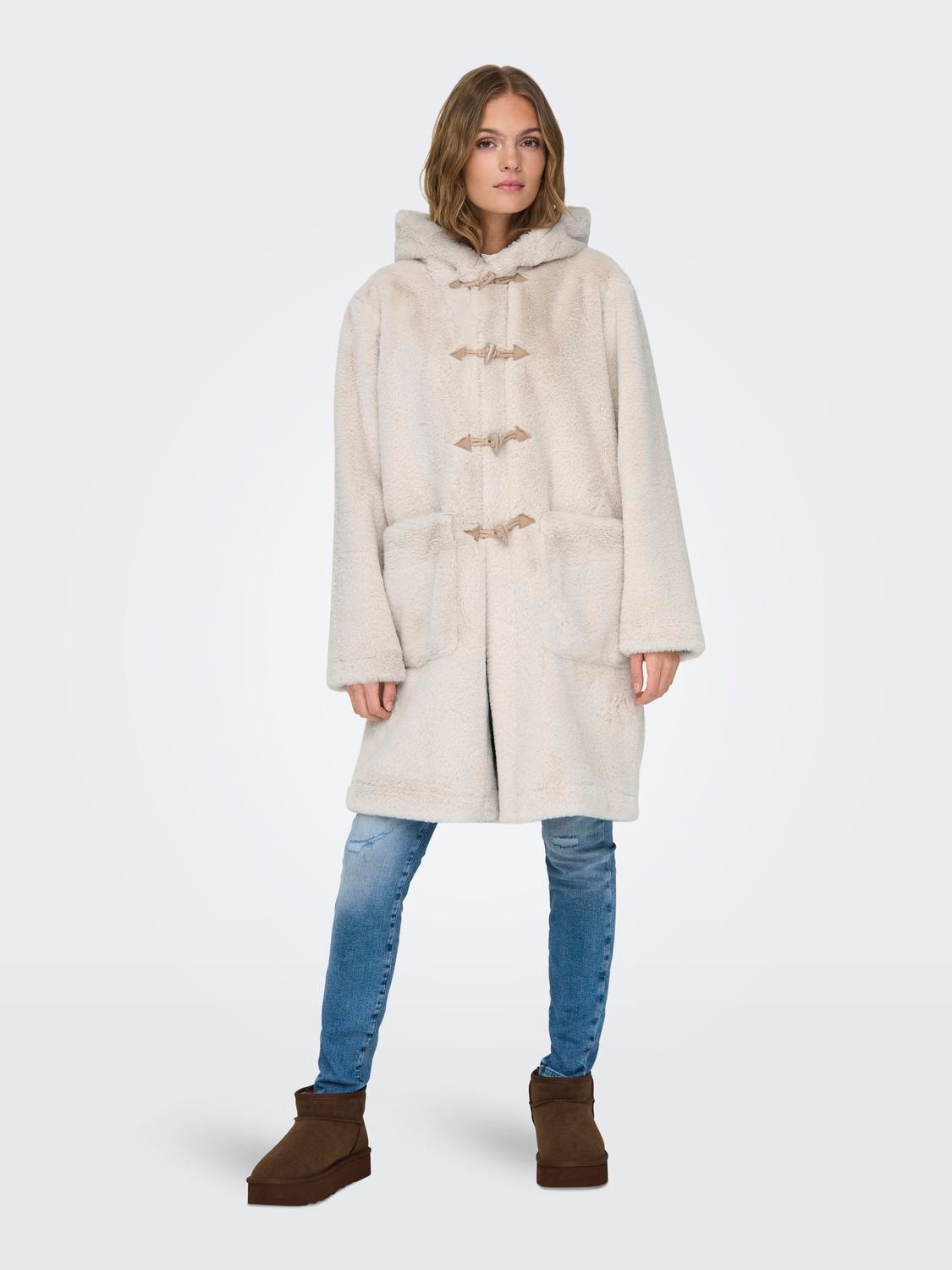 ONLY Faux fur jacket -Pumice Stone - 15328838