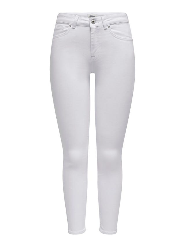 ONLY ONLBLUSH MID WAIST ANKLE SKINNY WHITE Jeans - 15329124