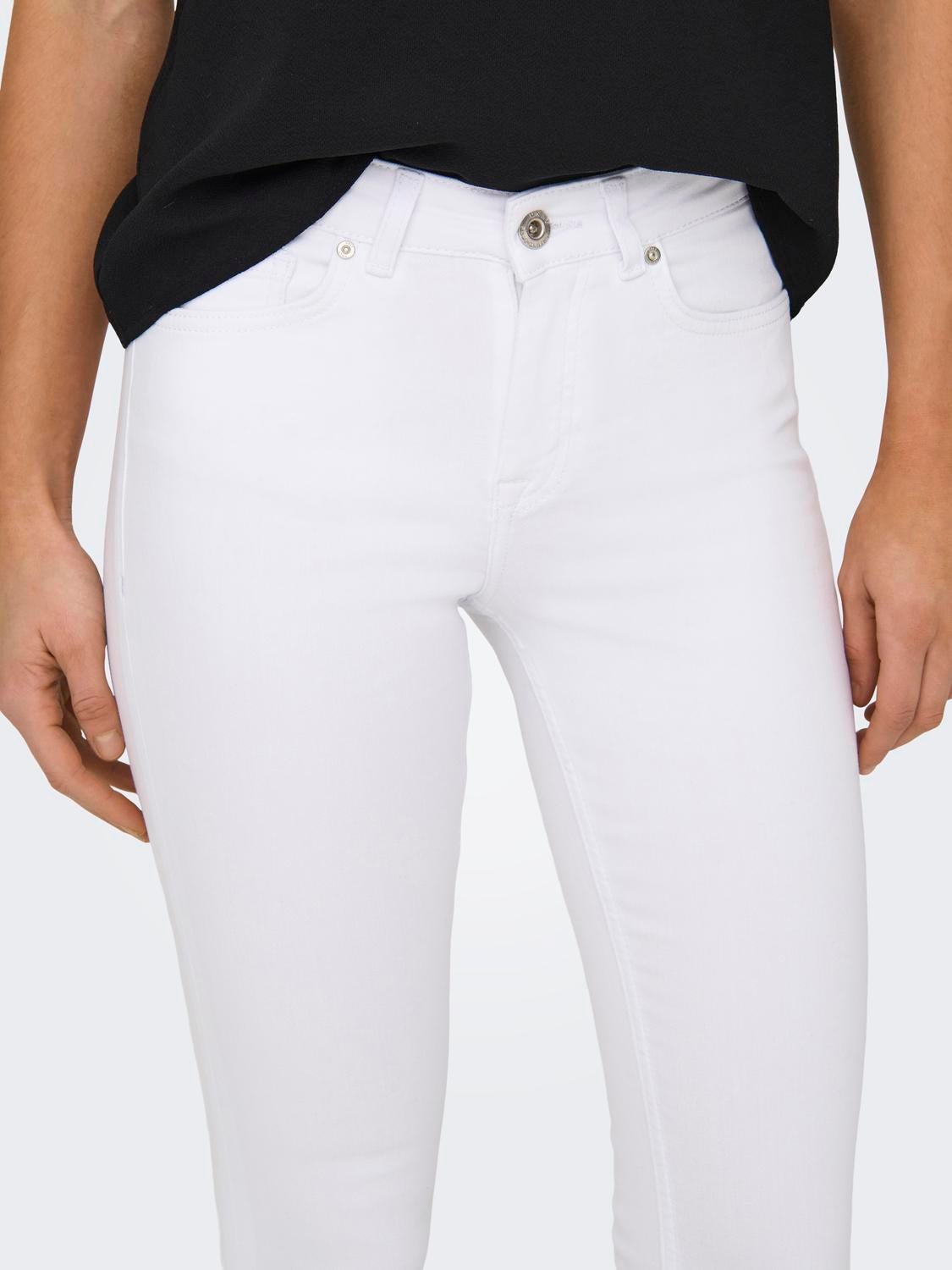 High waisted sales white ankle jeans