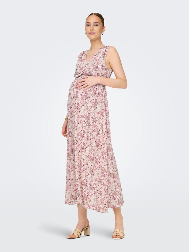 ONLY Normal geschnitten V-Ausschnitt Maternity Langes Kleid - 15329316