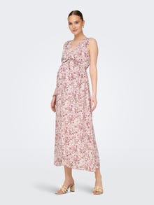 ONLY Normal geschnitten V-Ausschnitt Maternity Langes Kleid -Rose Smoke - 15329316