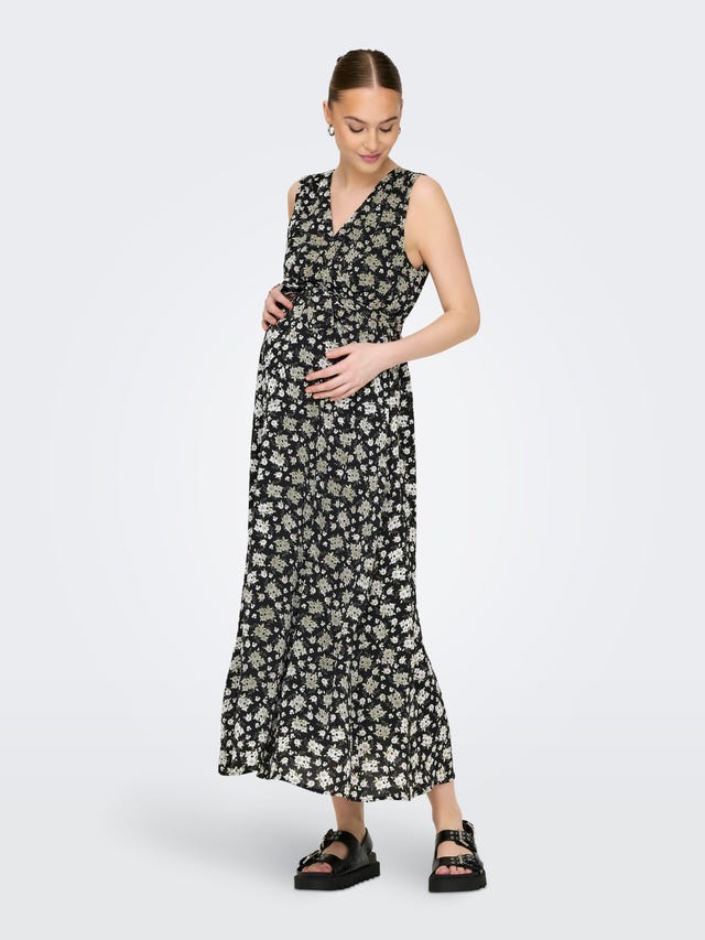 ONLY Normal geschnitten V-Ausschnitt Maternity Langes Kleid - 15329316