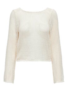 ONLY Strikket langærmet cropped top -Sandshell - 15329364