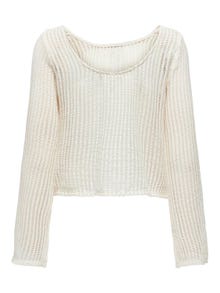 ONLY Strikket langærmet cropped top -Sandshell - 15329364