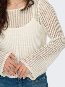 ONLY Long sleeve knitted cropped top -Sandshell - 15329364