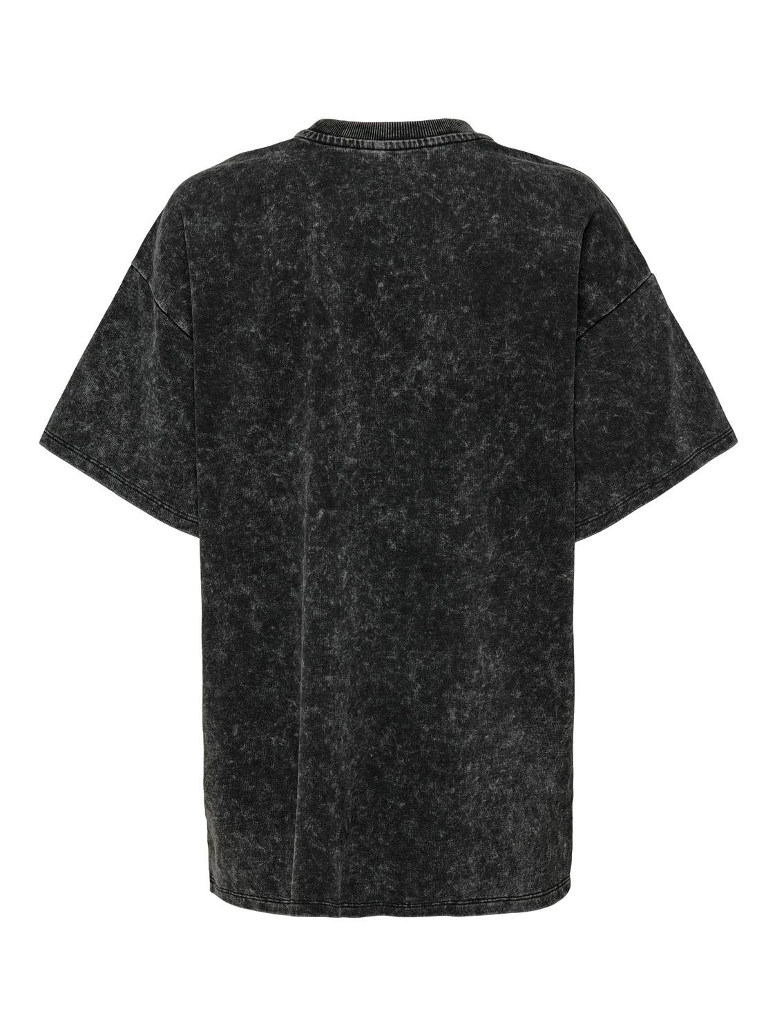 ONLY Normal geschnitten Rundhals Tief angesetzte Schulter Sweatshirt -Black - 15329425