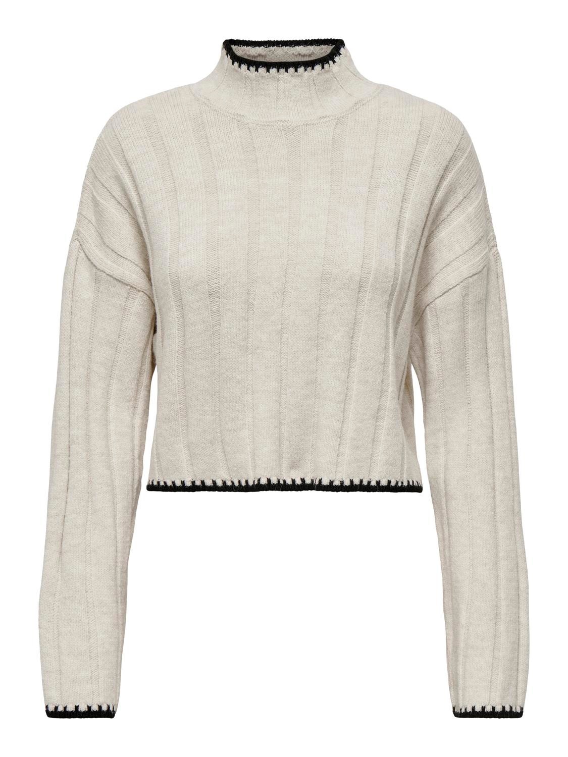 ONLY High neck knitted pullover -Pumice Stone - 15329963